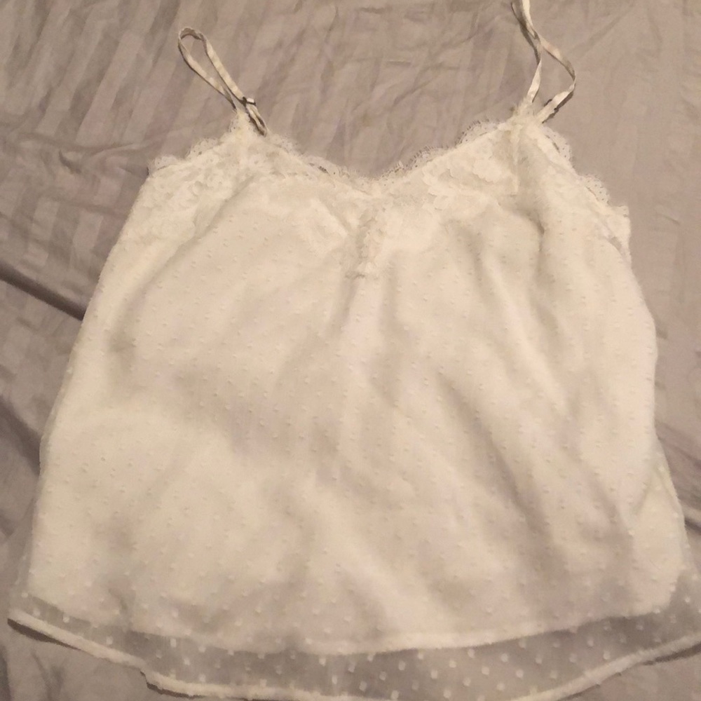 Abercrombie lace trim cami white